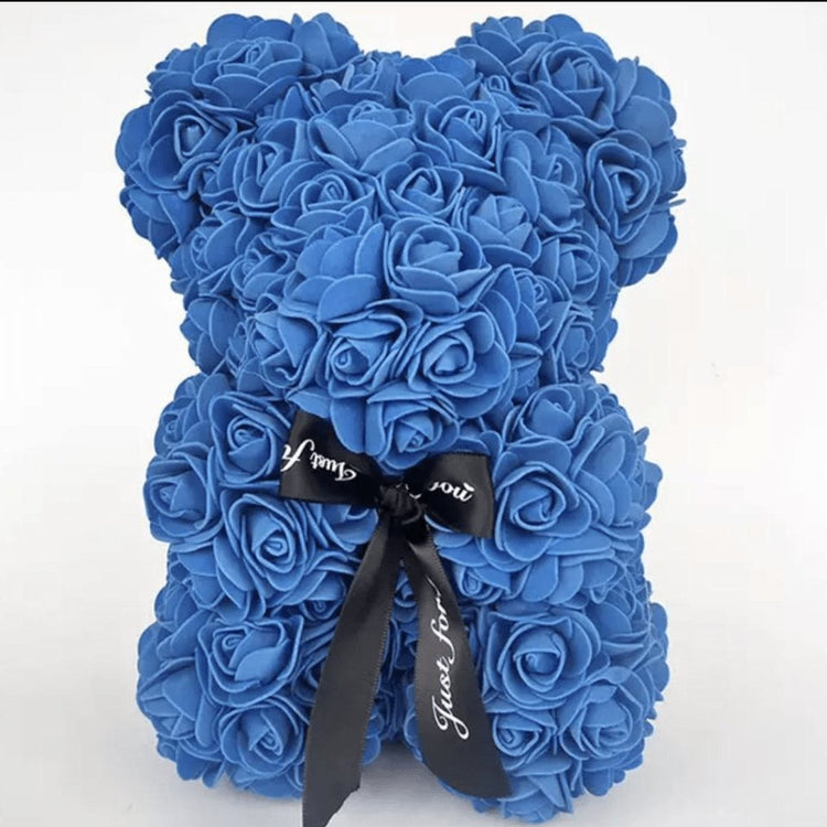 25cm Rose Bear with Gift Box - Everlasting Blooms Vic