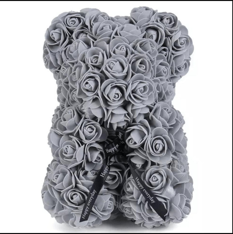 25cm Rose Bear with Gift Box - Everlasting Blooms Vic