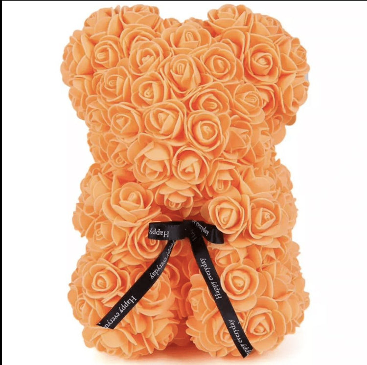 25cm Rose Bear with Gift Box - Everlasting Blooms Vic