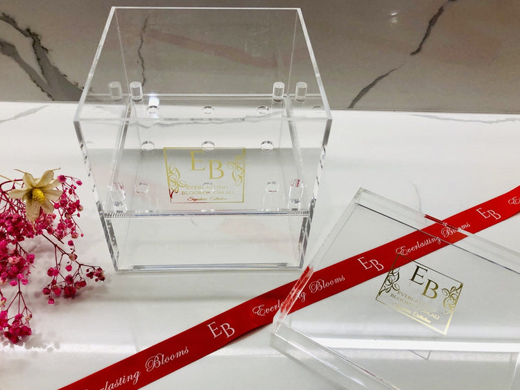 9 Rose Acrylic Crystal Box - Create Your Own - Everlasting Blooms Vic