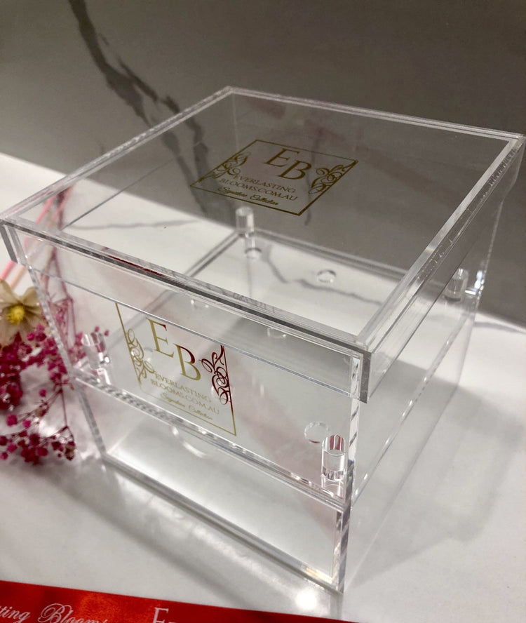 9 Rose Acrylic Crystal Box - Create Your Own - Everlasting Blooms Vic