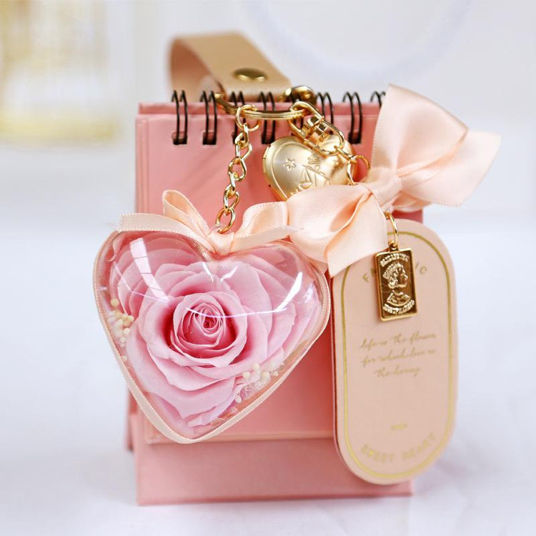 Acrylic Preserved Rose Keyring - Everlasting Blooms Vic