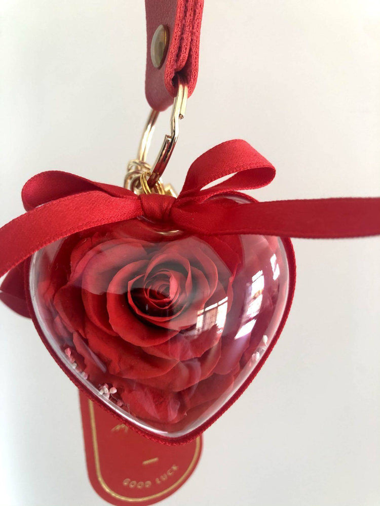 Acrylic Preserved Rose Keyring - Everlasting Blooms Vic