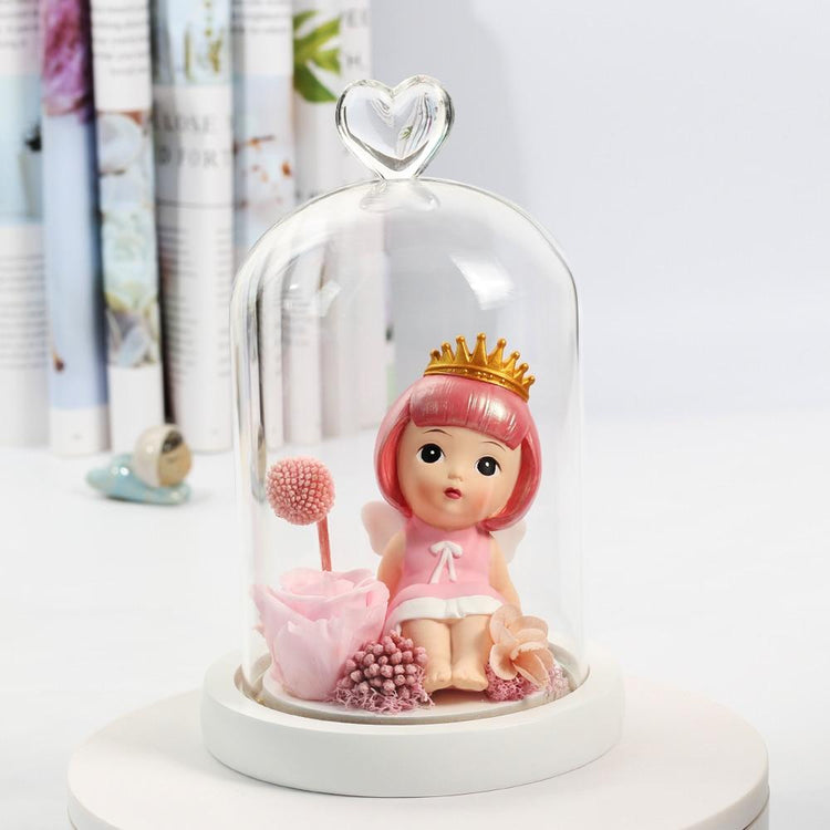 Baby Angel Rose Dome with LED - Everlasting Blooms Vic
