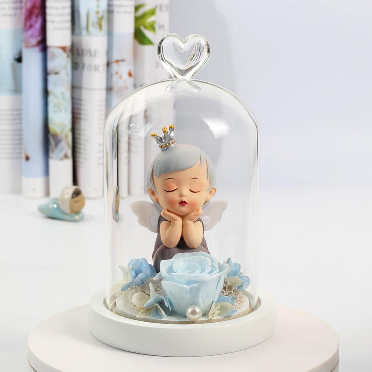 Baby Angel Rose Dome with LED - Everlasting Blooms Vic