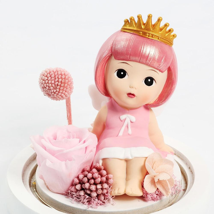 Baby Angel Rose Dome with LED - Everlasting Blooms Vic