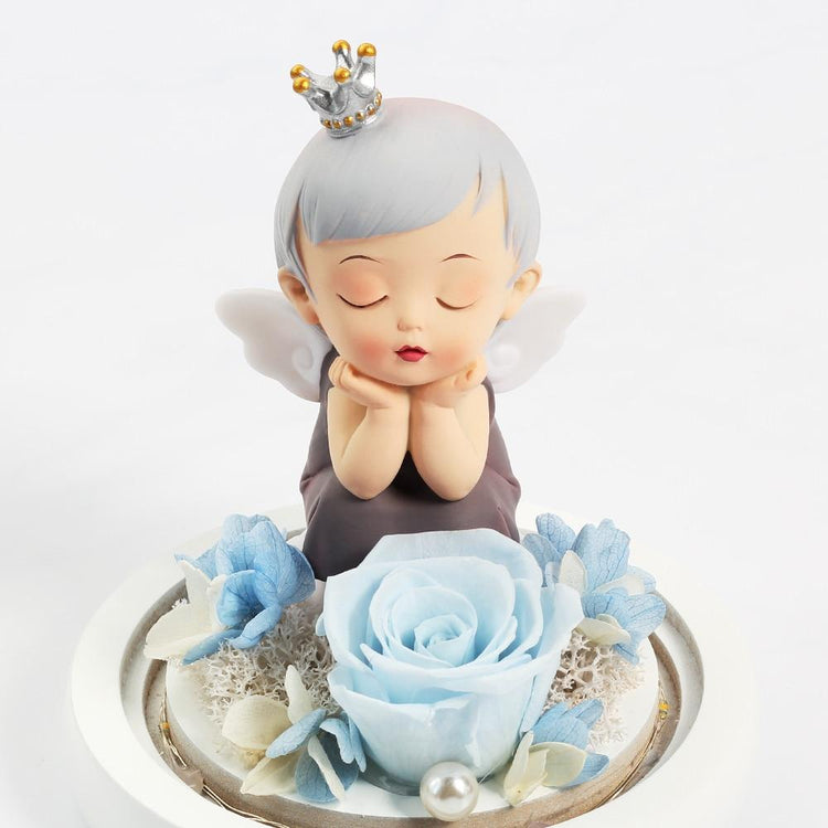 Baby Angel Rose Dome with LED - Everlasting Blooms Vic