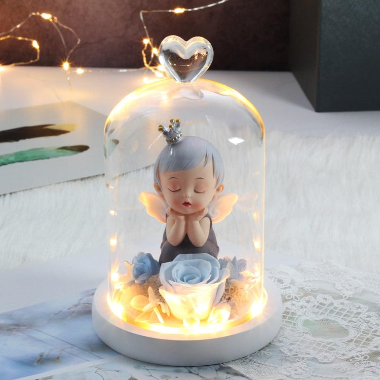 Baby Angel Rose Dome with LED - Everlasting Blooms Vic