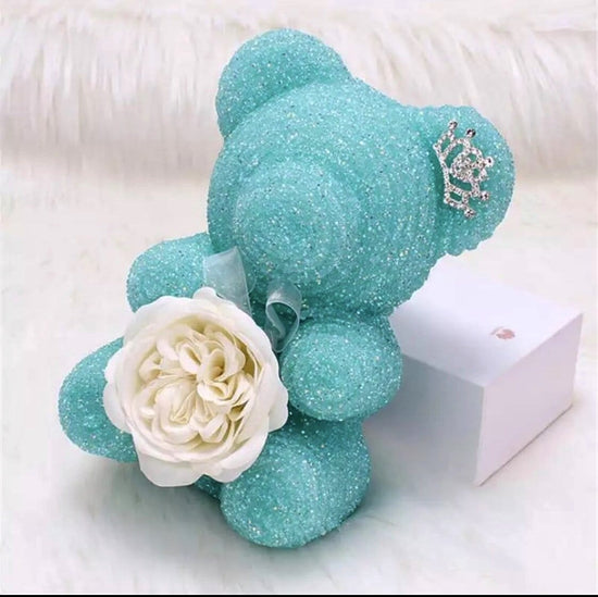 Crystal Diamond Rose Bear with Gift Box - Everlasting Blooms Vic