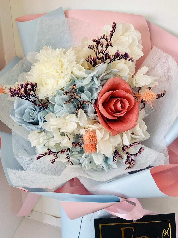 Florence Blue Floral Bouquet - Everlasting Blooms Vic