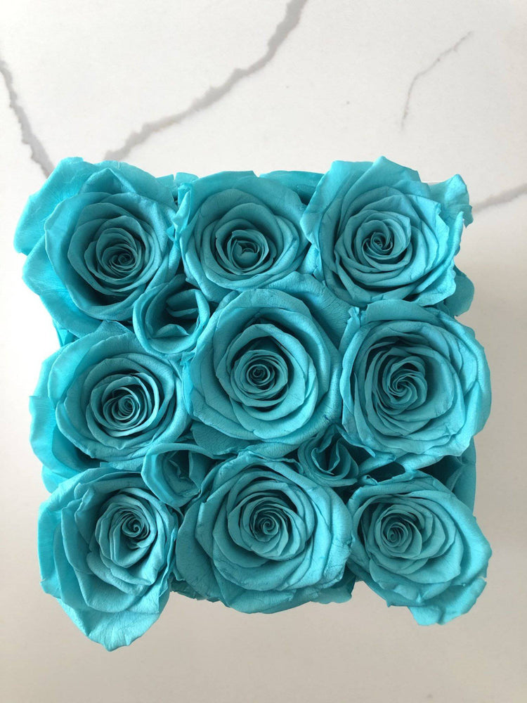 Tiffany Blue Rose Square Hat Box.