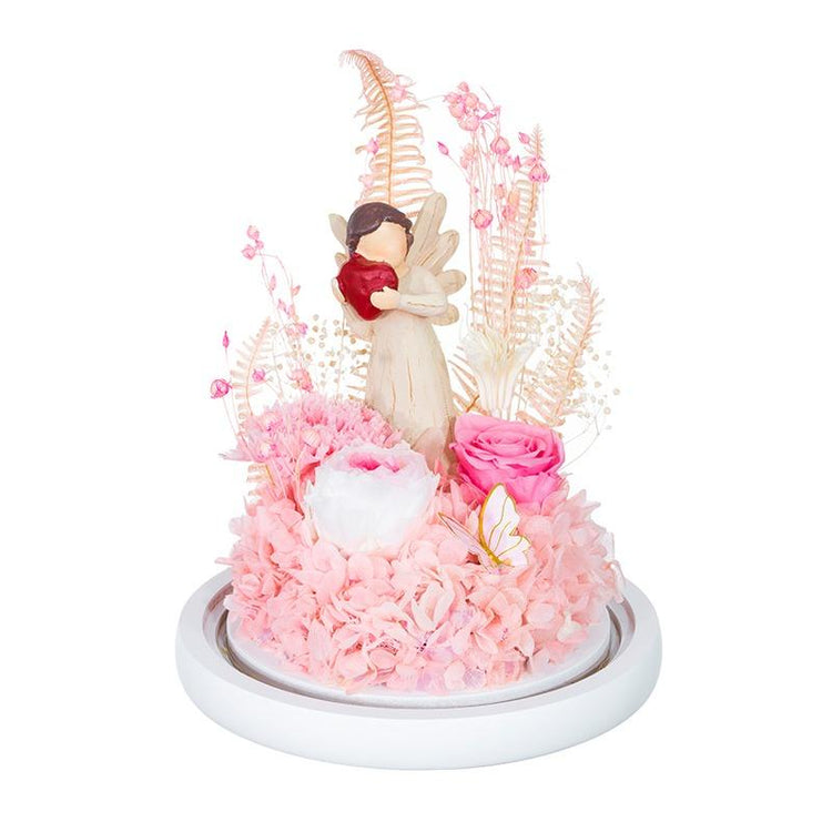 The Guardian Angel Rose Dome Pink with LED.