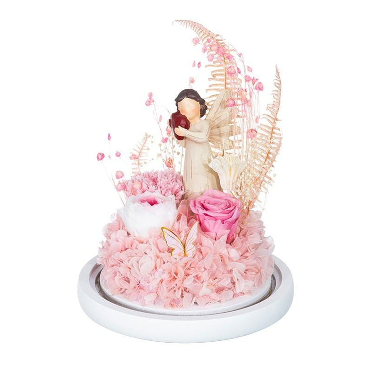 The Guardian Angel Rose Dome Pink with LED.