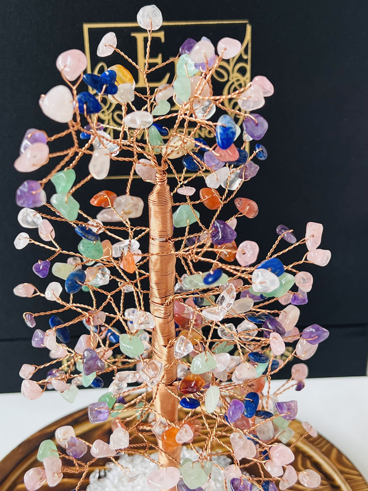 Crystal Tree in Glass Dome.