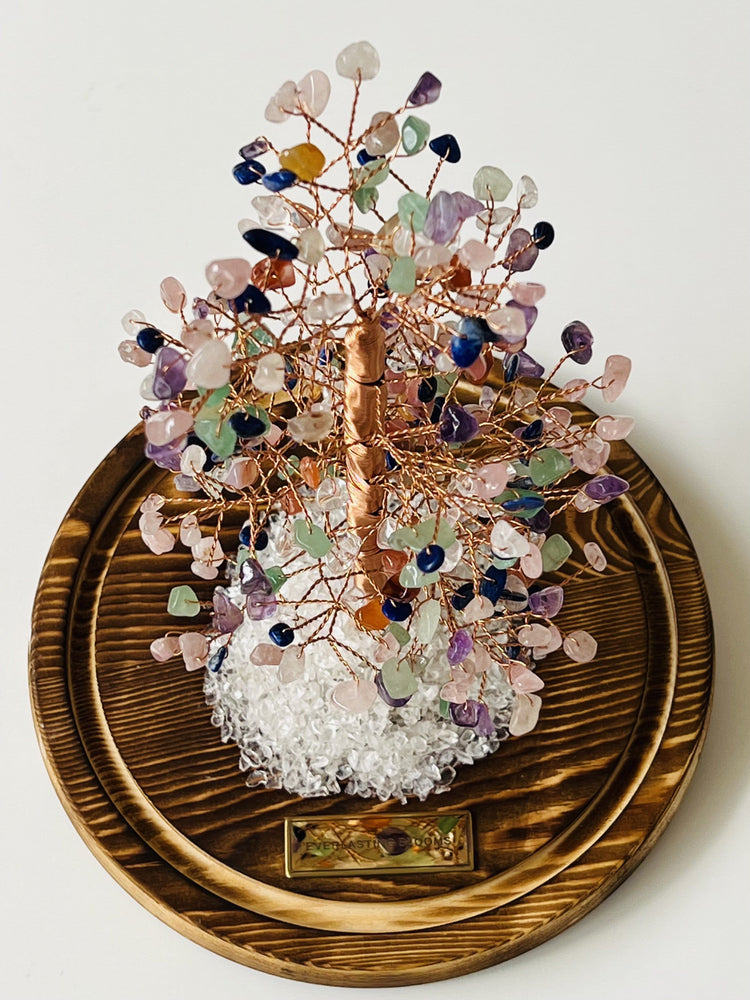 Crystal Tree in Glass Dome.