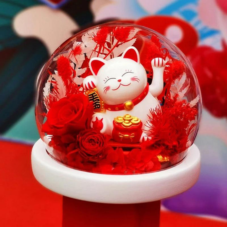 Lucky Cat Rose Dome with LED.