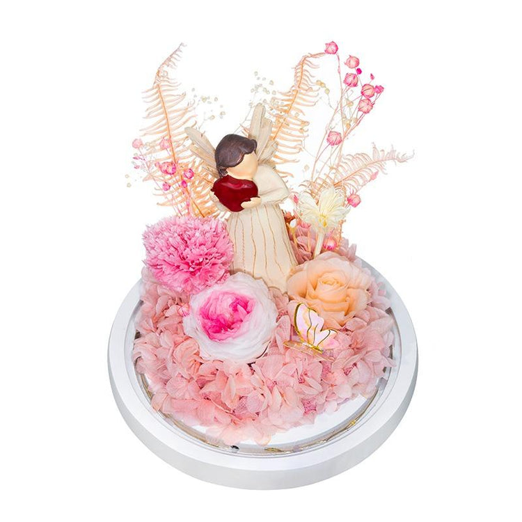 The Guardian Angel Rose Dome Peach with LED.