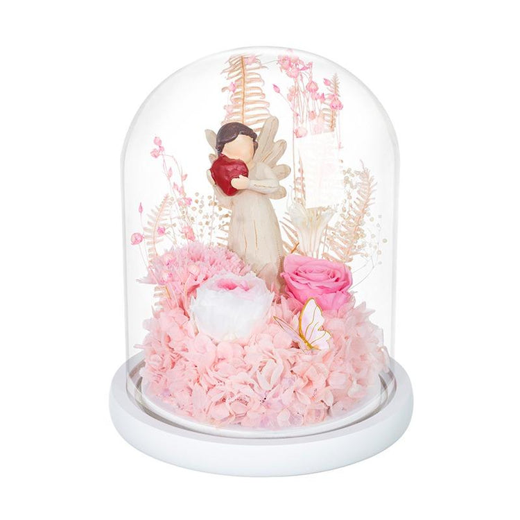The Guardian Angel Rose Dome Pink with LED.