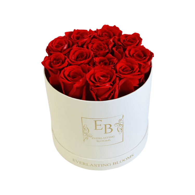 The Classic Round Rose Box - Red.