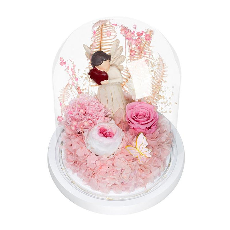 The Guardian Angel Rose Dome Pink with LED.