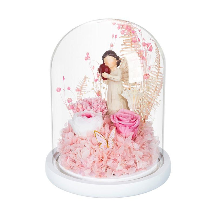 The Guardian Angel Rose Dome Pink with LED.