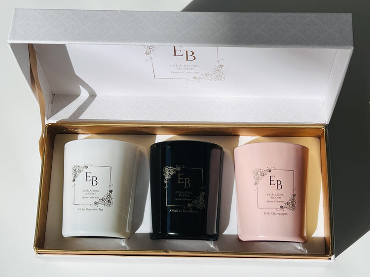 Crystal Quartz Candles with Essential Oils Gift Pack.