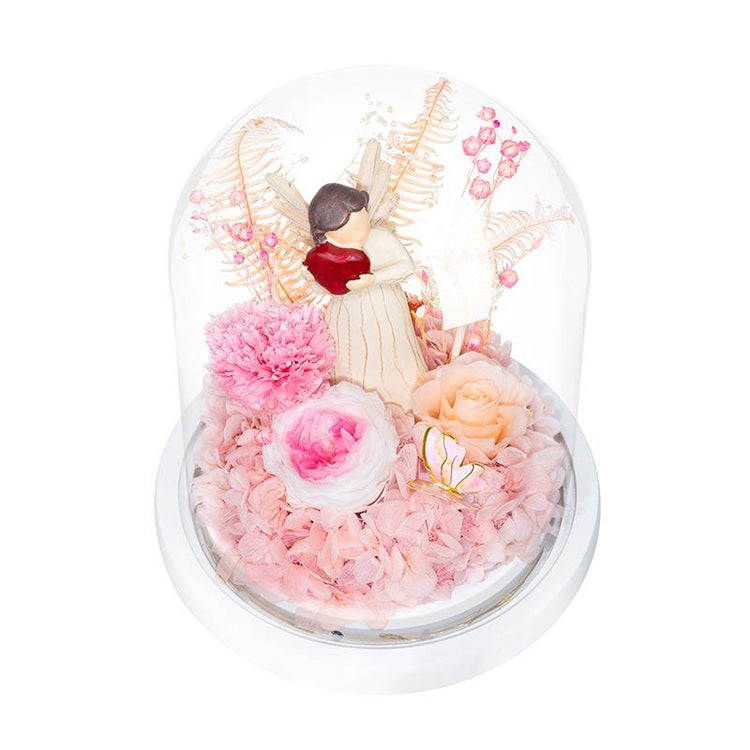 The Guardian Angel Rose Dome Peach with LED.