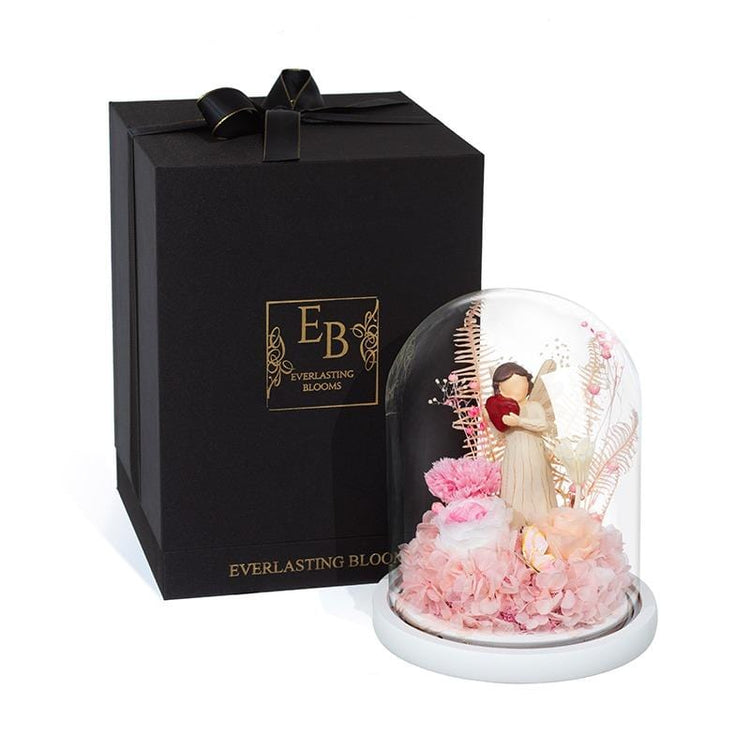 The Guardian Angel Rose Dome Peach with LED.