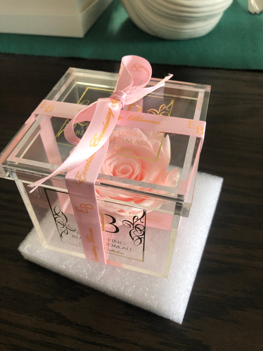 Crystal Acrylic Collection - Single Rose Box