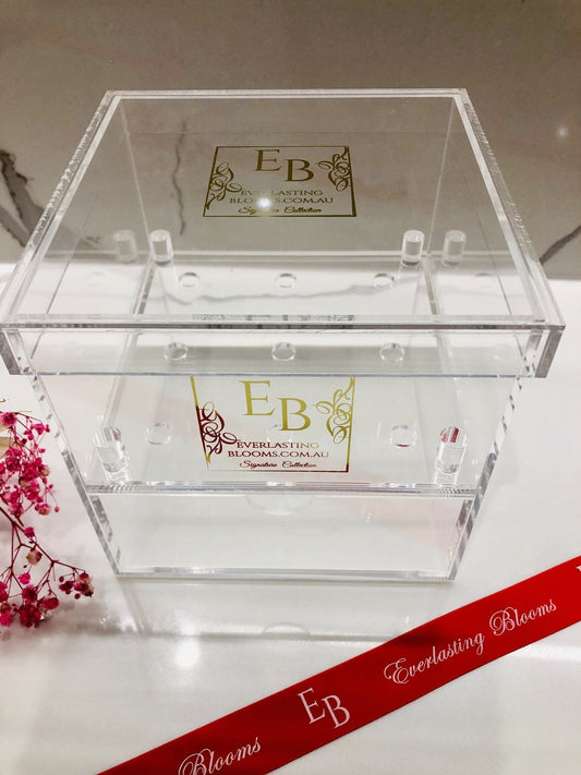 9 Rose Acrylic Crystal Box - Create Your Own - Everlasting Blooms Vic