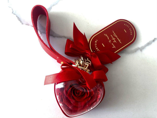 Acrylic Preserved Rose Keyring - Everlasting Blooms Vic