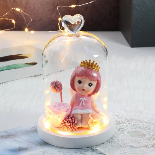 Baby Angel Rose Dome with LED - Everlasting Blooms Vic