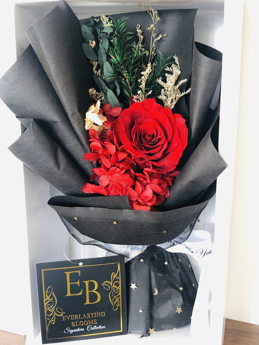 Bel Amour Red Floral Bouquet - Everlasting Blooms Vic