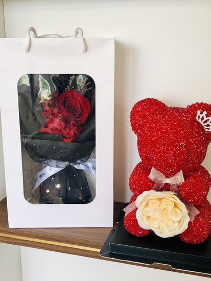 Bel Amour Red Floral Bouquet - Everlasting Blooms Vic