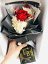 Bel Amour Red on White Floral Bouquet - Everlasting Blooms Vic