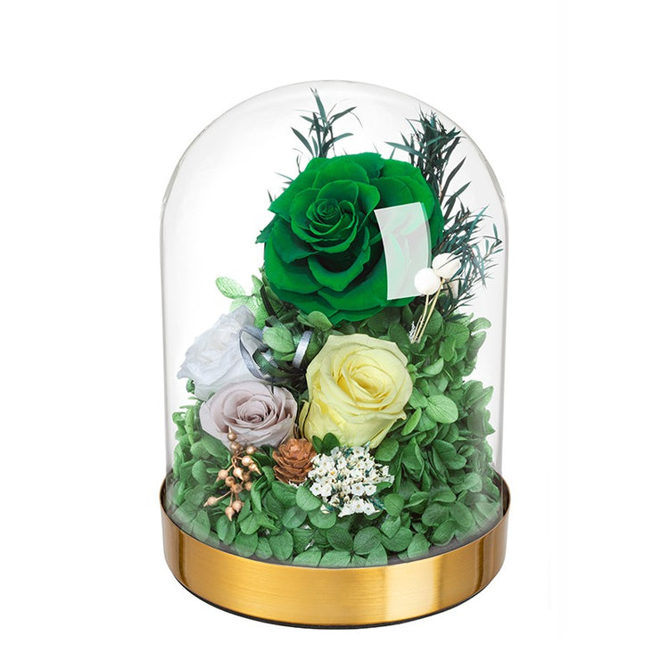 Emerald velvet Rose Dome