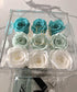 9 Rose Acrylic Crystal Box Green Ombre.