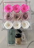 9 Rose Acrylic Crystal Box Pink Ombre.