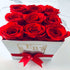 Everlasting Blooms Red Square Rose Hat Box.