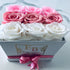 Pink Ombre Rose Square Hat Box.