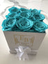 Tiffany Blue Rose Square Hat Box.