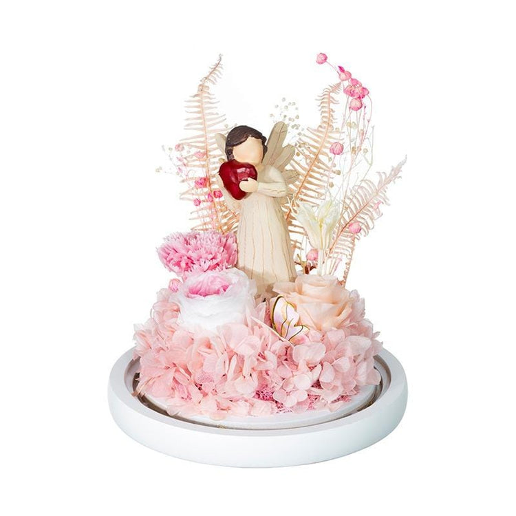 The Guardian Angel Rose Dome Peach with LED.