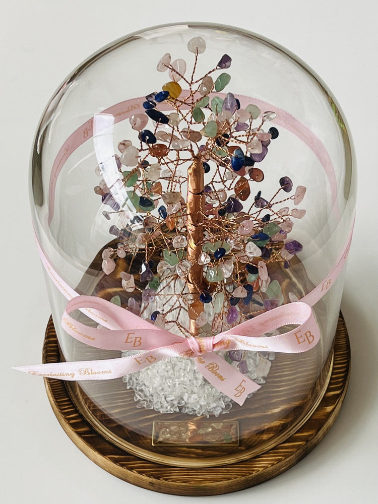 Crystal Tree in Glass Dome.