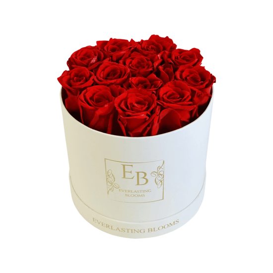 The Classic Round Rose Box - Red.